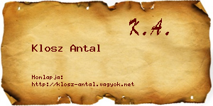Klosz Antal névjegykártya